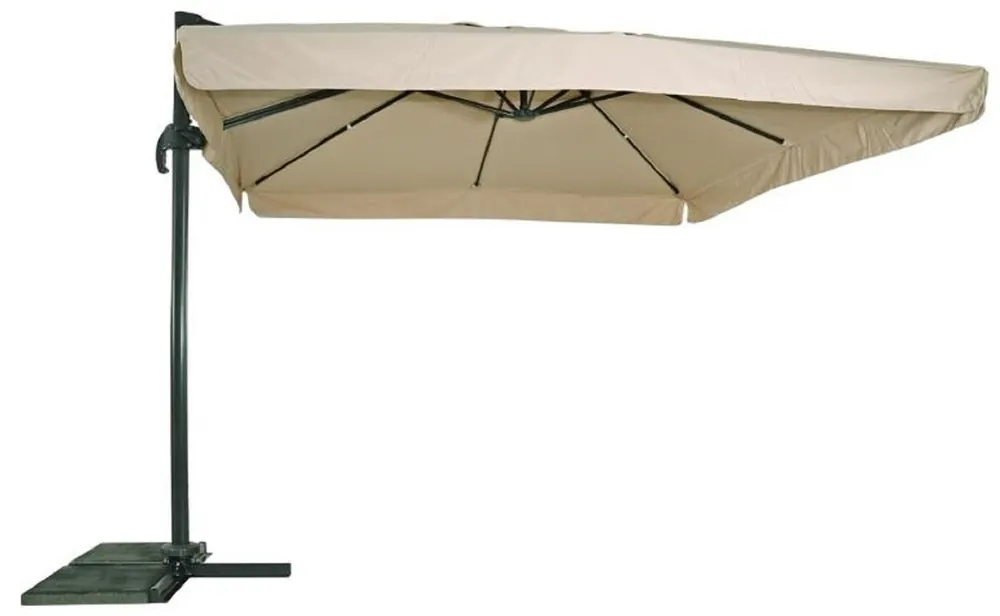 Preisknaller Casa Padrino parasol porte à faux de luxe avec support anthracite / naturel 300 x 300 cm - Parasol de jardin - Parasol de patio - Parasol de balcon - Accessoires de balcon terrasse jardin
