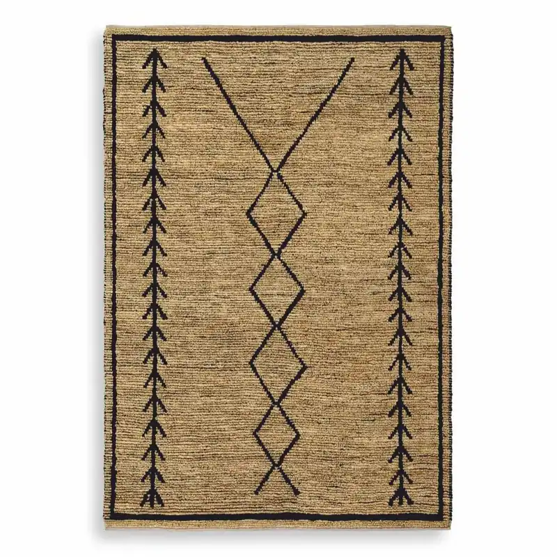 Casa Padrino tapis de luxe en jute beige / noir 300 x 400 cm - Tissé main Mega-Angebot