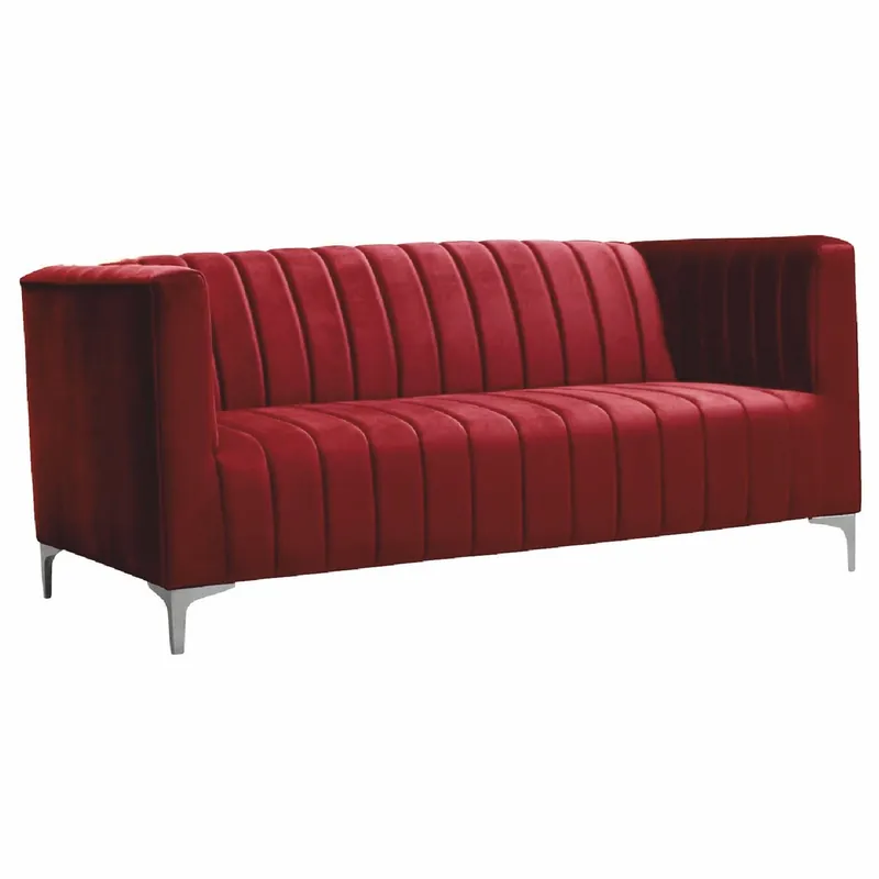 Casa Padrino canapé 3 places de luxe en velours rouge bordeaux / gris 162 cm - Meubles de salon Schneller Versand