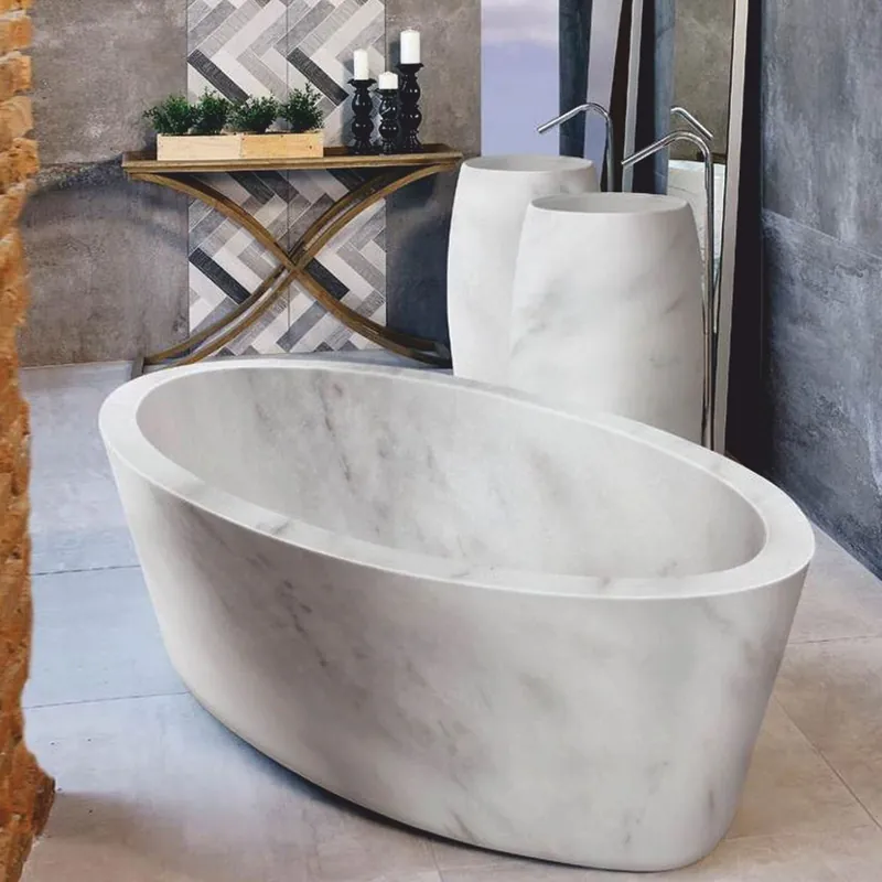Beliebt Casa Padrino baignoire de luxe autoportante en marbre blanc 190 cm - Intérieur de salle de bain