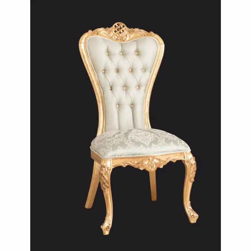 Preisknaller Casa Padrino chaise de salle à manger baroque de luxe vert / or - Meubles de salle à manger baroque