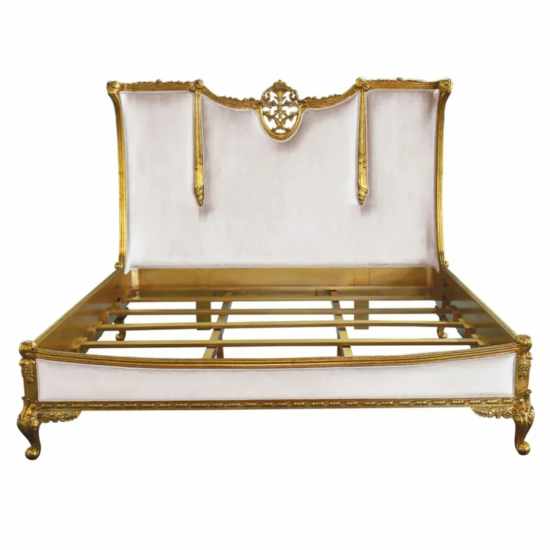 Casa Padrino lit double baroque de luxe blanc / or - Meubles de chambre de style baroque Saisonangebot