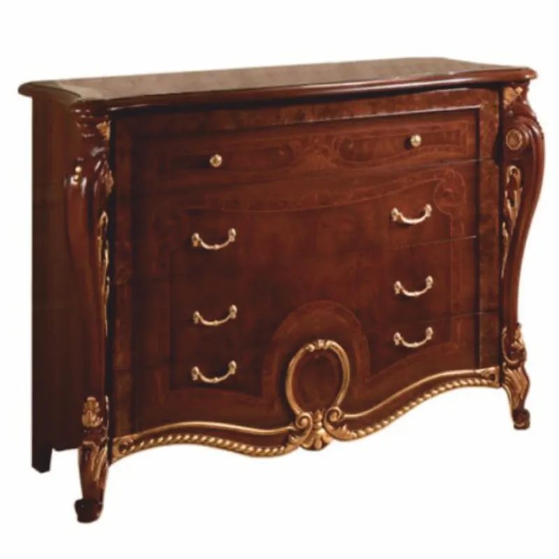 Markenprodukt Casa Padrino commode baroque de luxe marron foncé / or 133 cm - Fabriquée en Italie
