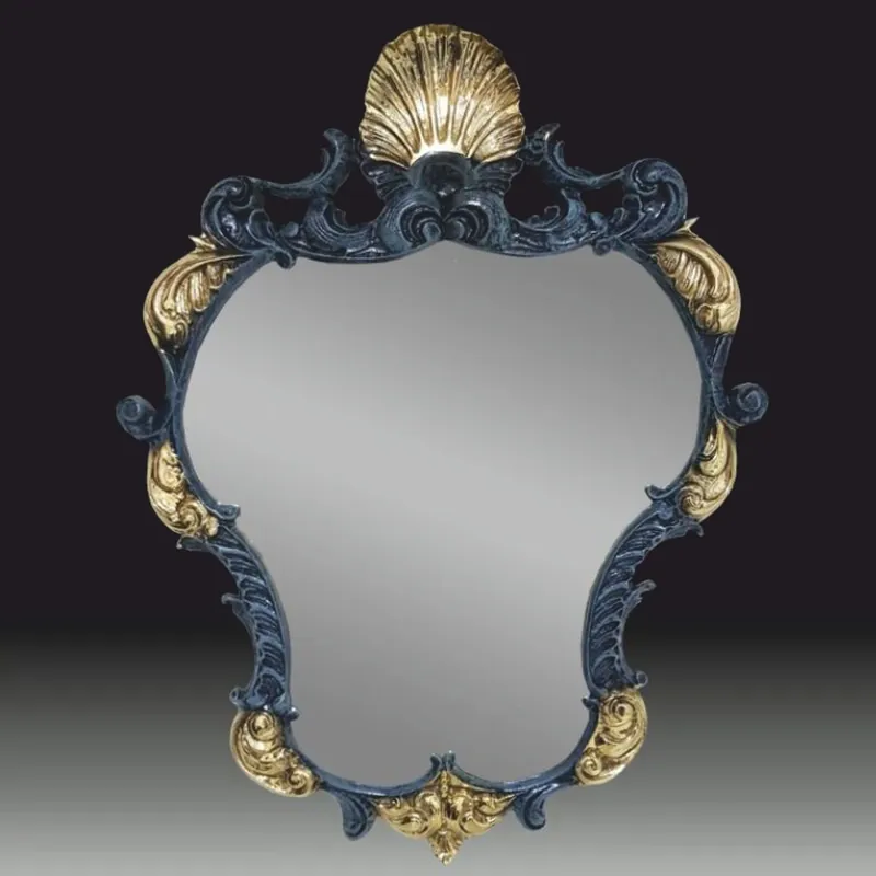 Knallerangebot Casa Padrino Miroir Baroque de Luxe en Bronze Bleu / Or H. 82 cm - Meubles Baroques