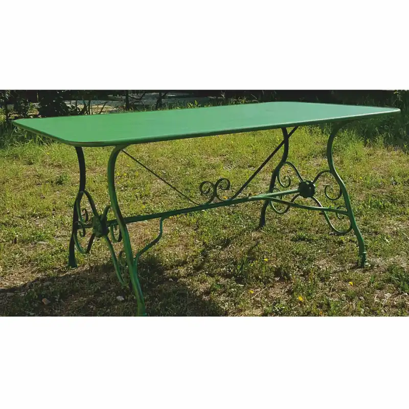 Highlight Casa Padrino table à manger de jardin Art Nouveau vert vintage 200 cm - Table de jardin nostalgique