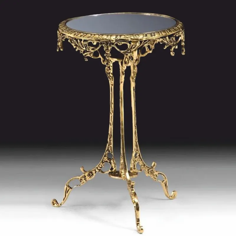 Preisknaller Casa Padrino table d'appoint baroque de luxe en bronze avec plateau en verre or H. 49 cm - Meubles baroques
