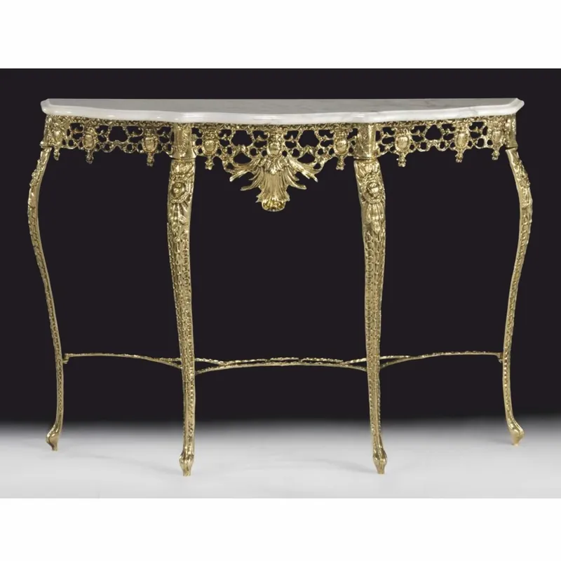 Beliebt Casa Padrino console baroque de luxe avec plateau en marbre or / blanc 110 x H. 83 cm - Meubles baroques