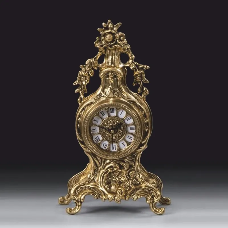 Saisonangebot Casa Padrino horloge de table baroque de luxe or H. 32 cm - Accessoires de décoration baroques