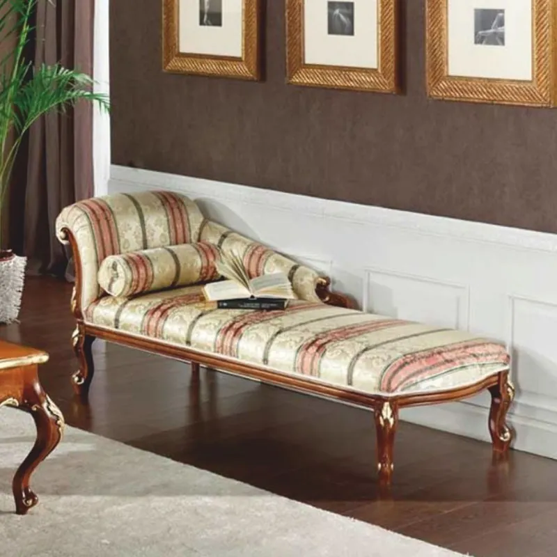 Sichere Zahlung Casa Padrino chaise longue baroque de luxe or / marron 180 cm - Fabriqué en Italie