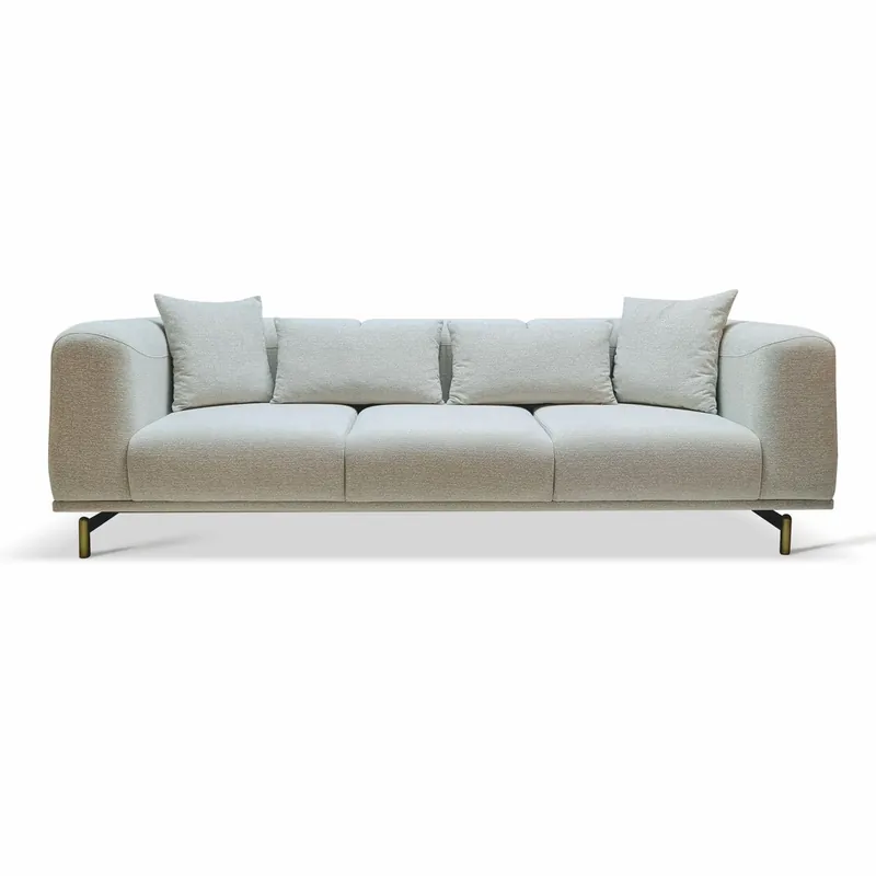 Casa Padrino canapé de luxe gris / laiton 240 cm - Intérieur de salon et d'hôtel Versand Am Gleichen Tag