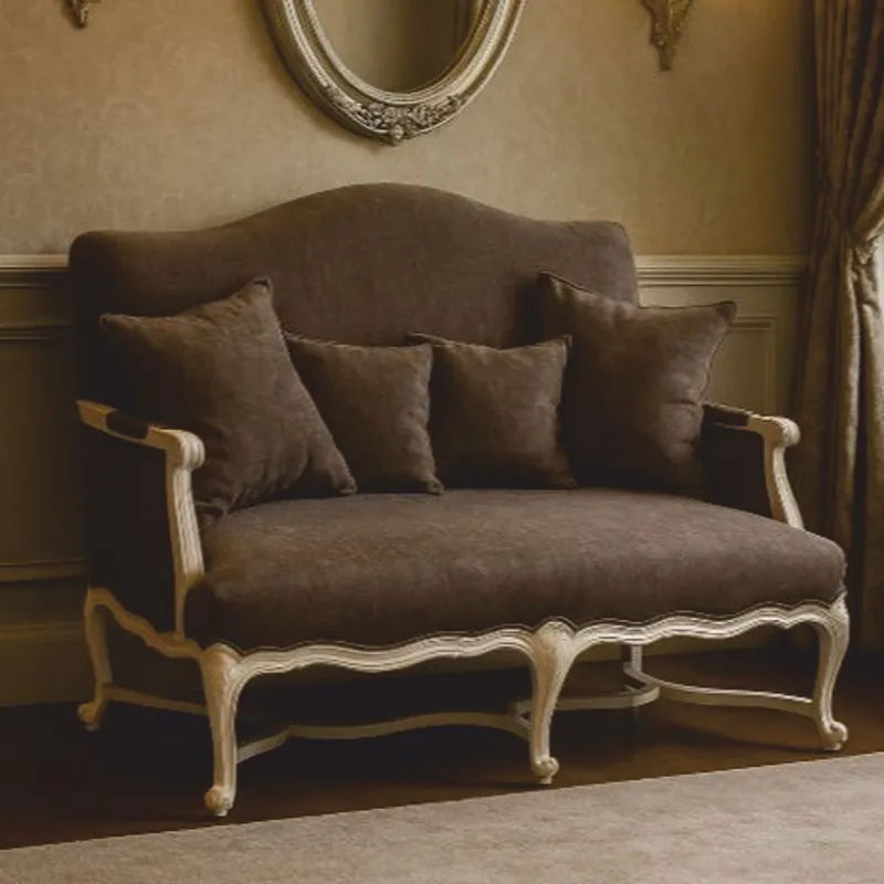 Casa Padrino Canapé Baroque de Luxe Marron Foncé / Blanc 150 cm - Mobilier de Salon Baroque Finale Aktion