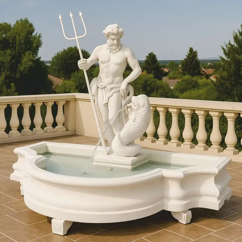 Casa Padrino Fontaine Baroque Blanc 138 x 88 x H. 107 cm - Fabriqué en Italie Sofort Bestellen