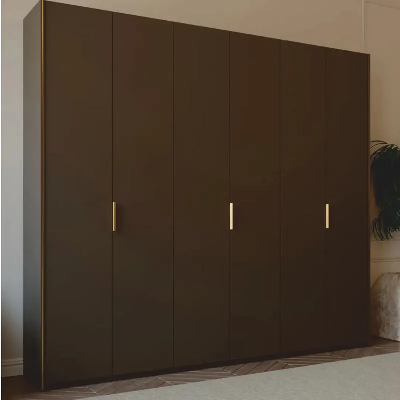 Garantierte Lieferung Casa Padrino armoire de chambre de luxe marron foncé / laiton 273,6 cm - Mobilier de chambre