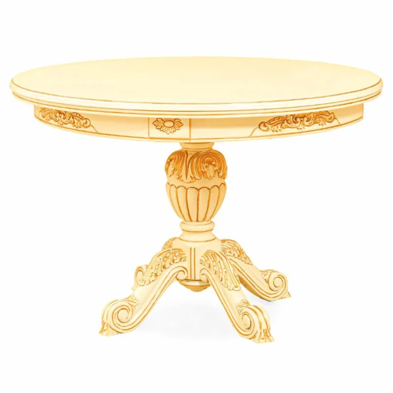 Neue Kollektion Casa Padrino table à manger baroque de luxe ivoire 120-160 cm - Meubles de salle à manger