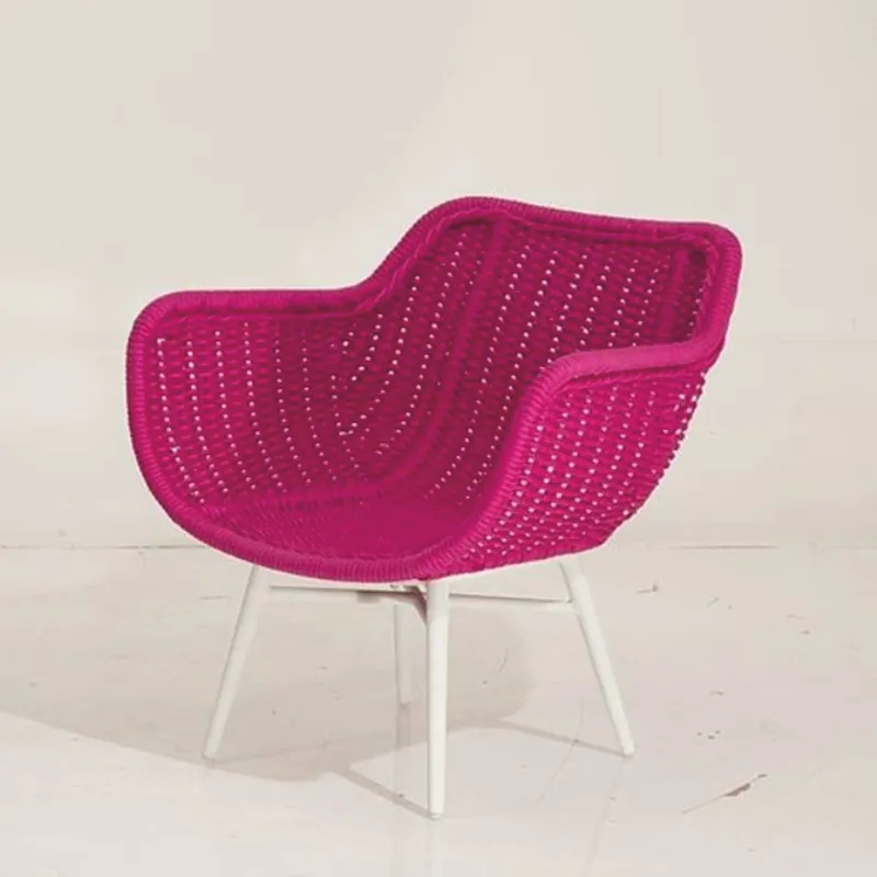 Casa Padrino fauteuil de jardin de luxe rose / blanc - Mobilier de jardin et de terrasse de luxe Nur Für Kurze Zeit