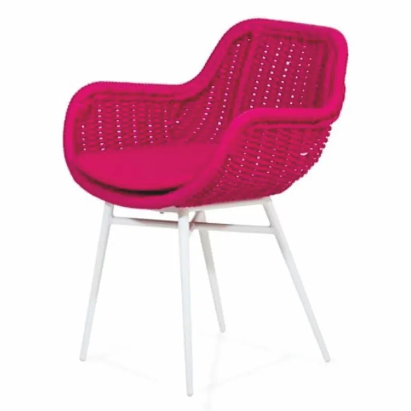 Aktuell Casa Padrino chaise de jardin de luxe avec accoudoirs rose / blanc - Mobilier de jardin