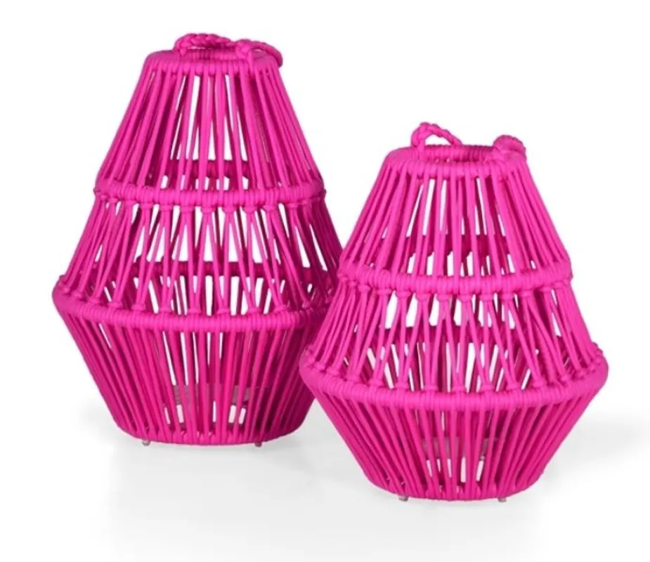 Direktkauf Casa Padrino ensemble de lanternes de jardin roses de luxe - Accessoires de décoration de jardin