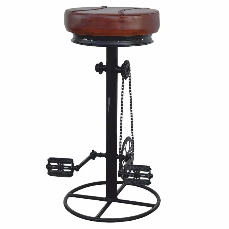 Nur Heute Casa Padrino tabouret de bar style industriel noir / marron H. 80 cm - Mobilier de bar
