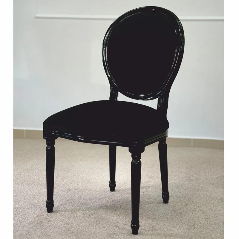 Casa Padrino chaise de salle à manger baroque de luxe noir H. 98 cm - Meubles de style baroques Top-Seller