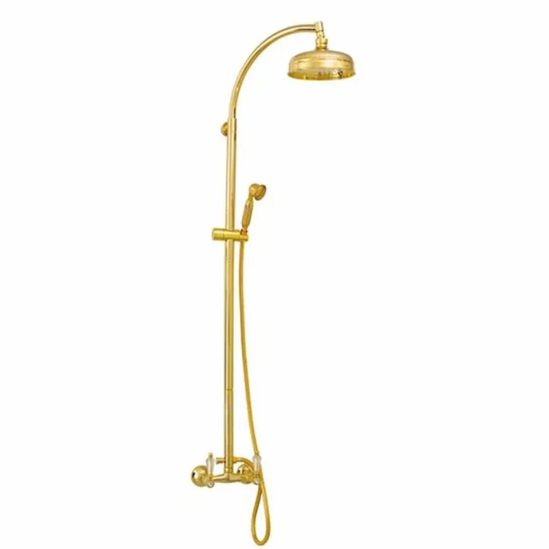 Casa Padrino ensemble de douche Art Nouveau de luxe avec pommeau de douche et douchette or H. 120 cm Letzte Chance