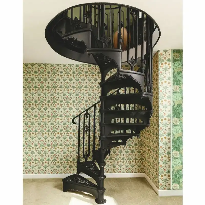 Casa Padrino escalier en colimaçon baroque avec garde-corps côté gauche noir H. 240 cm Garantierte Lieferung