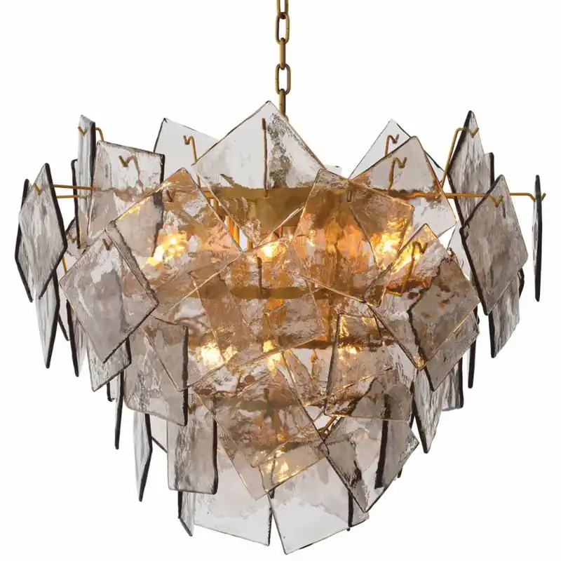 Casa Padrino lustre de luxe en laiton antique / gris Ø 80 cm - Qualité de luxe Markenware