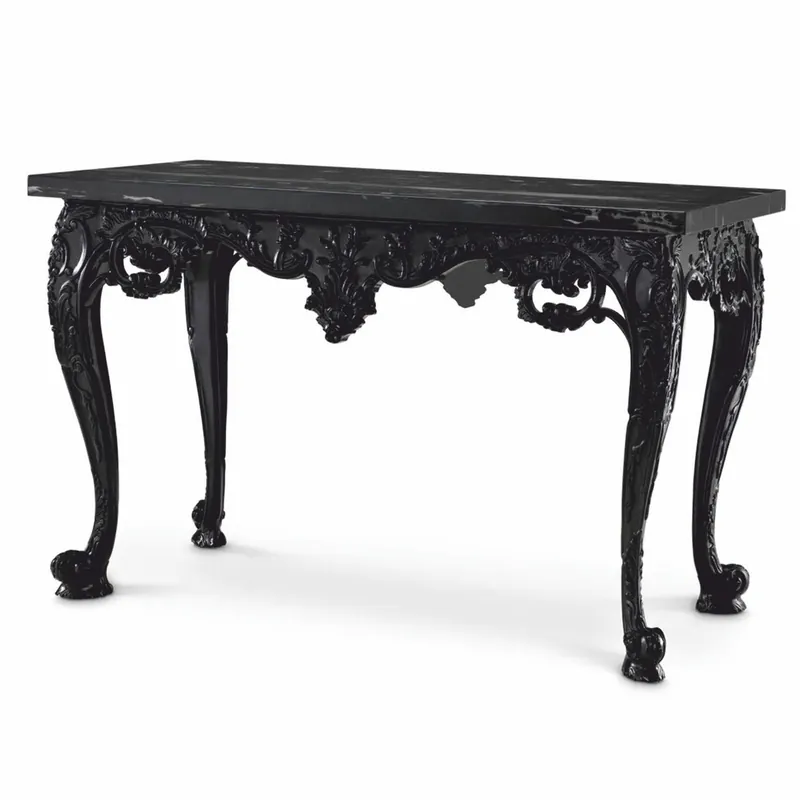 Highlight Casa Padrino console baroque de luxe en acajou avec plateau en marbre noir 128,5 cm