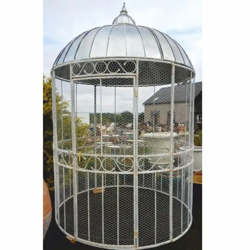Casa Padrino maison d'oiseau de jardin Art Nouveau blanc / argent Ø 200 x H. 300 cm - Maisons d'oiseau nostalgiques Nur Für Kurze Zeit