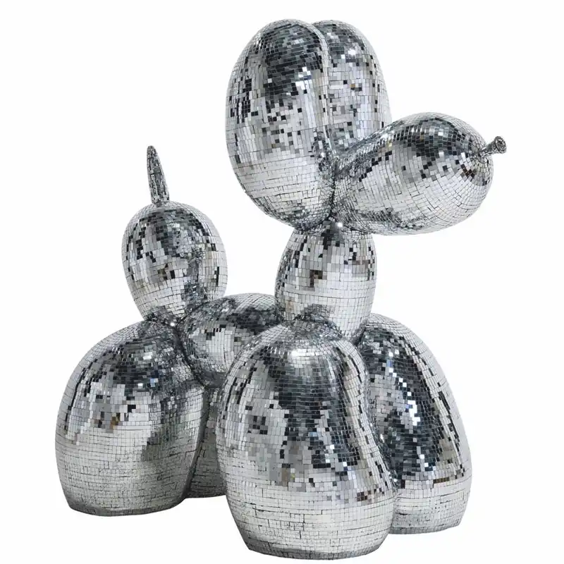Casa Padrino Sculpture Décorative Chien Ballon Argent 130 cm - Grande Figurine Décorative Neu