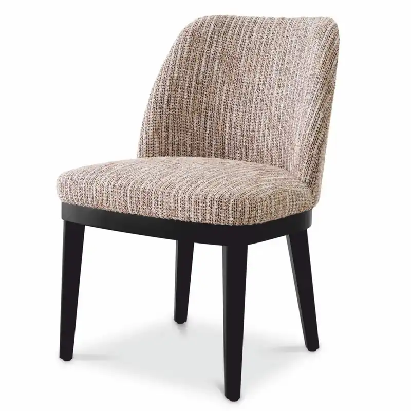 Schnäppchen Casa Padrino chaise de salle à manger de luxe beige / noir H. 79 cm - Meubles de salle à manger