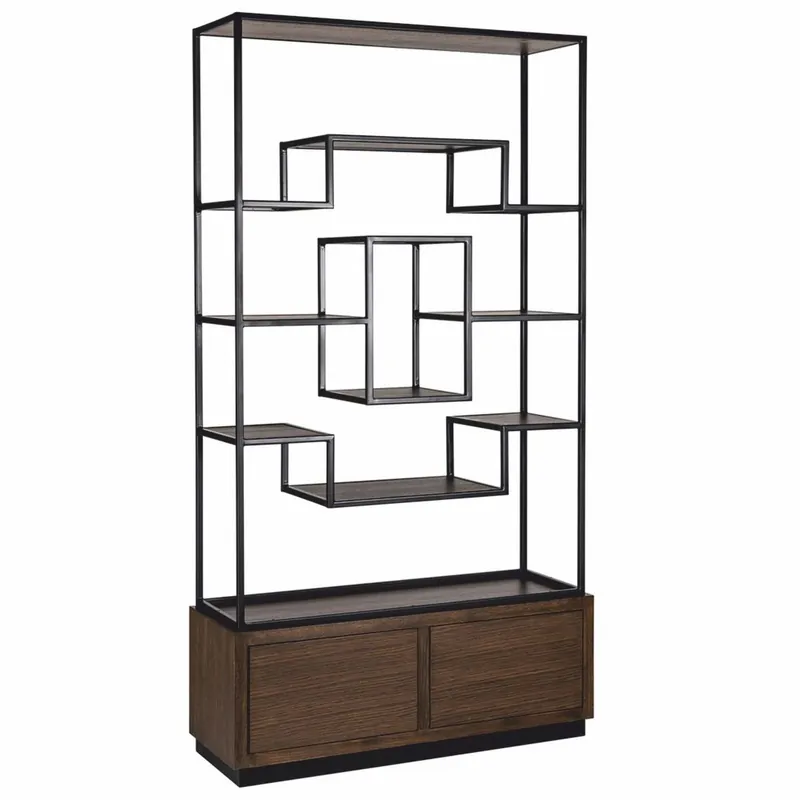 Casa Padrino armoire étagère de luxe marron foncé / noir 120 x H. 240 cm - Mobilier de luxe Jetzt Kaufen