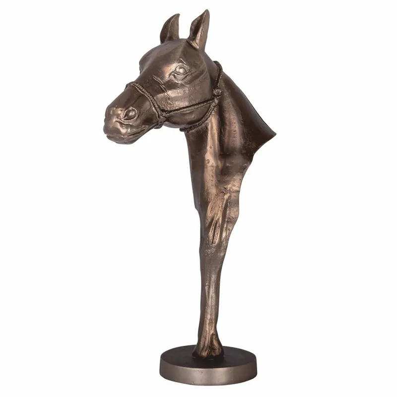 Abverkauf Casa Padrino figurine de cheval décorative de luxe en aluminium laiton antique H. 63,5 cm