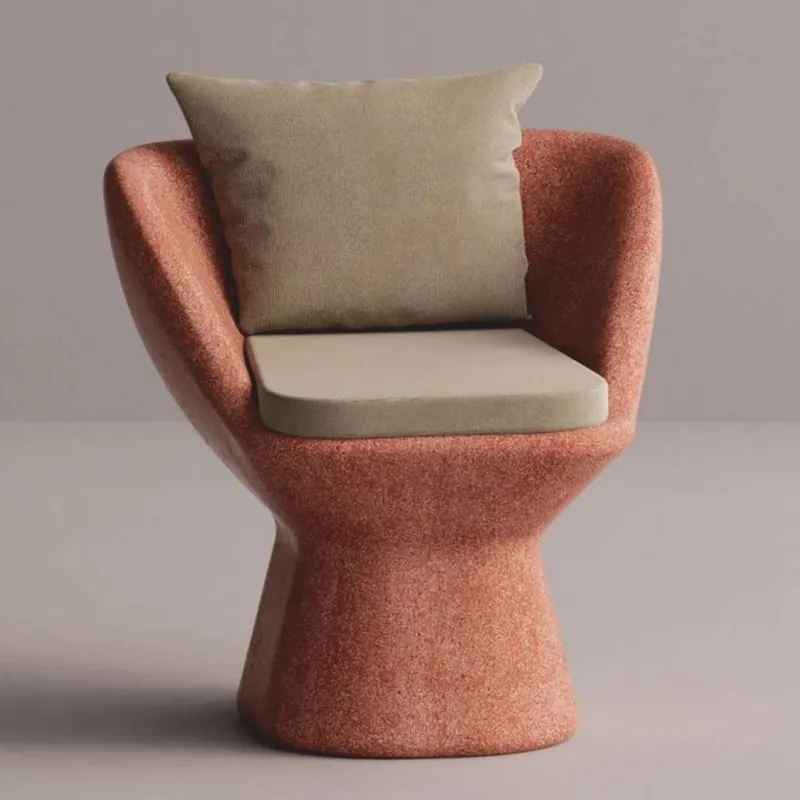 Jetzt Bestellen Casa Padrino fauteuil de luxe beige / rouge - Fauteuil en béton résistant aux intempéries