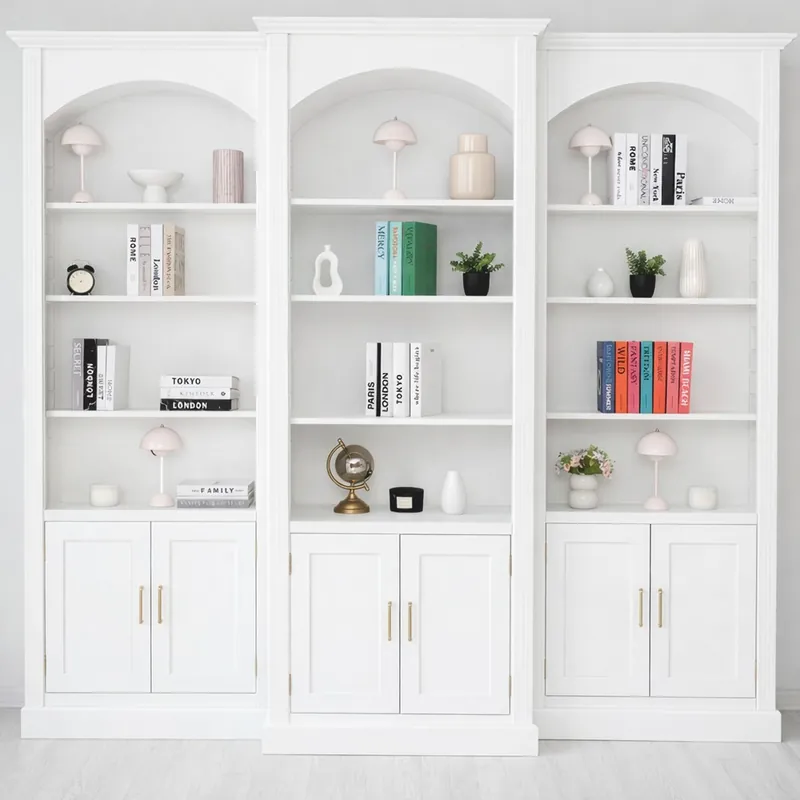Bestpreis Casa Padrino ensemble de 3 armoire à livres de style campagnard blanc - Meubles de style campagnard