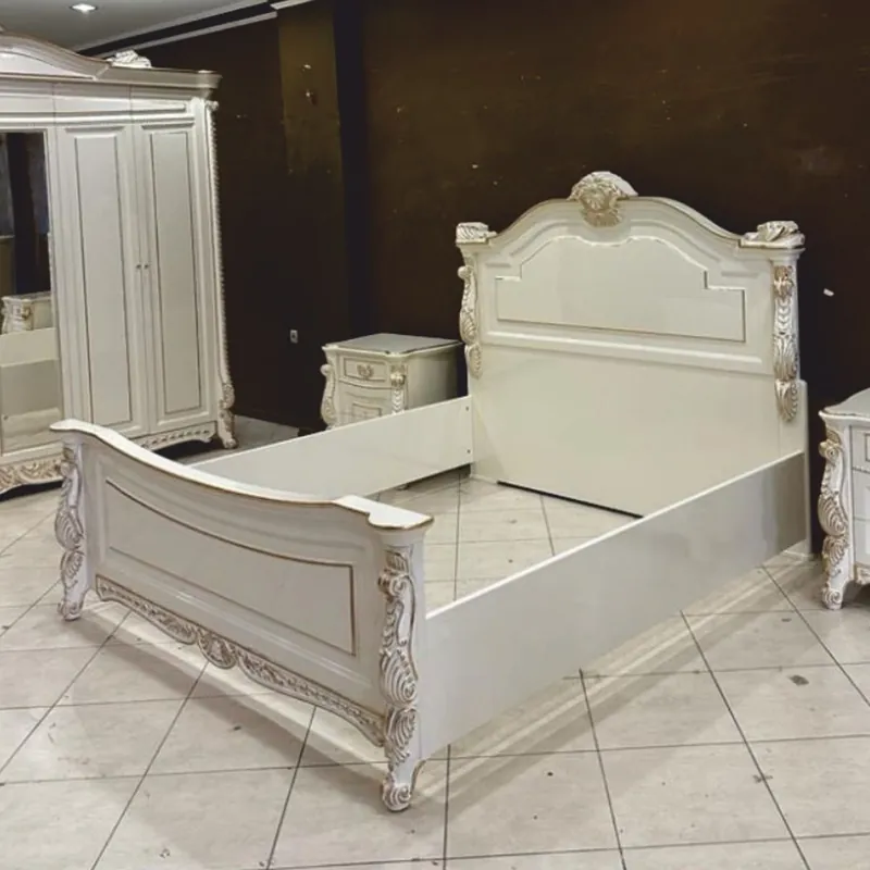 Casa Padrino lit double baroque de luxe blanc / or - Mobilier baroque pour chambre et hôtel Mega-Angebot