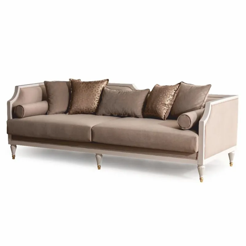Casa Padrino canapé baroque de luxe marron / crème / or 235 cm - Mobilier de style baroque Günstig
