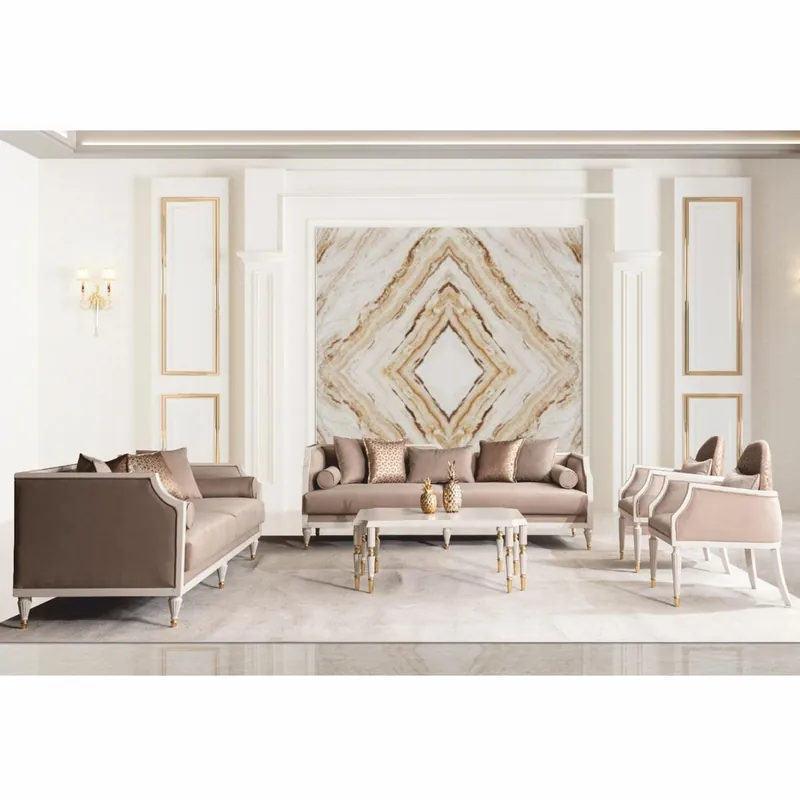 Zertifiziert Casa Padrino ensemble de salon baroque de luxe marron / crème / or - Meubles baroques