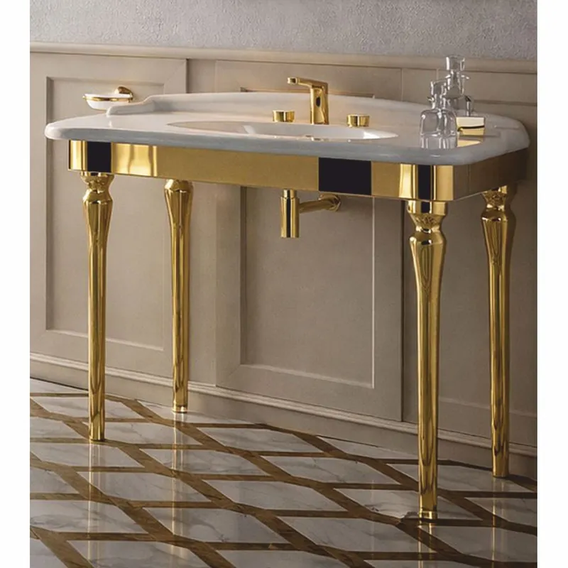 Casa Padrino Lavabo Art Nouveau de Luxe Blanc / Or - Meubles de Salle de Bain - Fabriqué en Italie Günstig