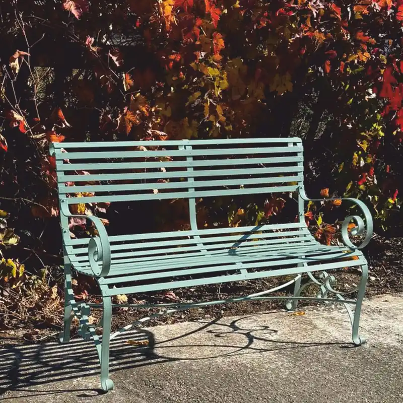 Casa Padrino banc de jardin Art Nouveau en fer forgé vert menthe 120 cm - Meubles de jardin Top-Preis