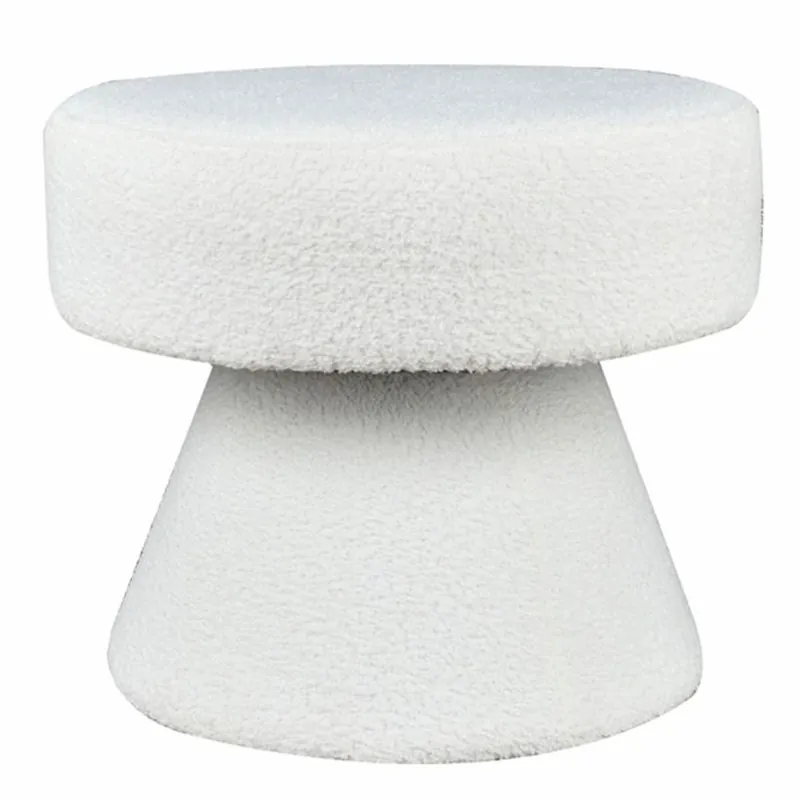 Casa Padrino tabouret rond blanc Ø 52 x H. 46 cm - Pouf de salon Günstig