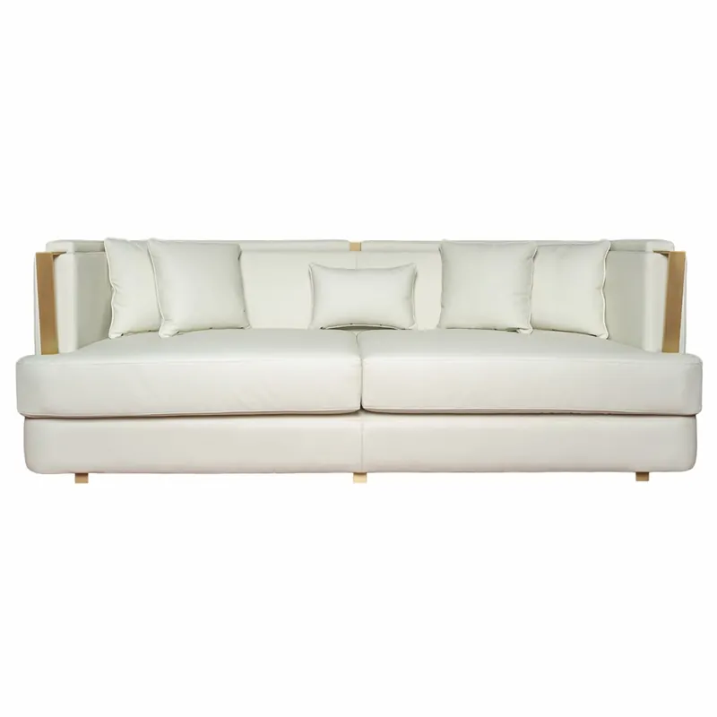 Neu Im Sortiment Casa Padrino canapé de salon et hôtel de luxe crema / latón 240 cm - Meubles de luxe
