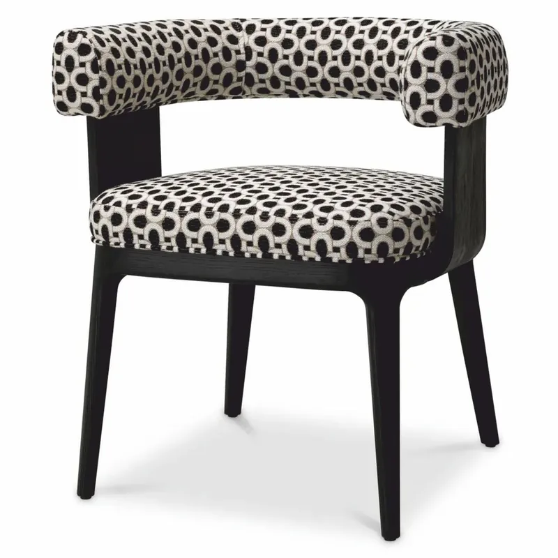 Ausverkauf Casa Padrino chaise de salle à manger de luxe avec accoudoirs blanc / noir H. 73 cm