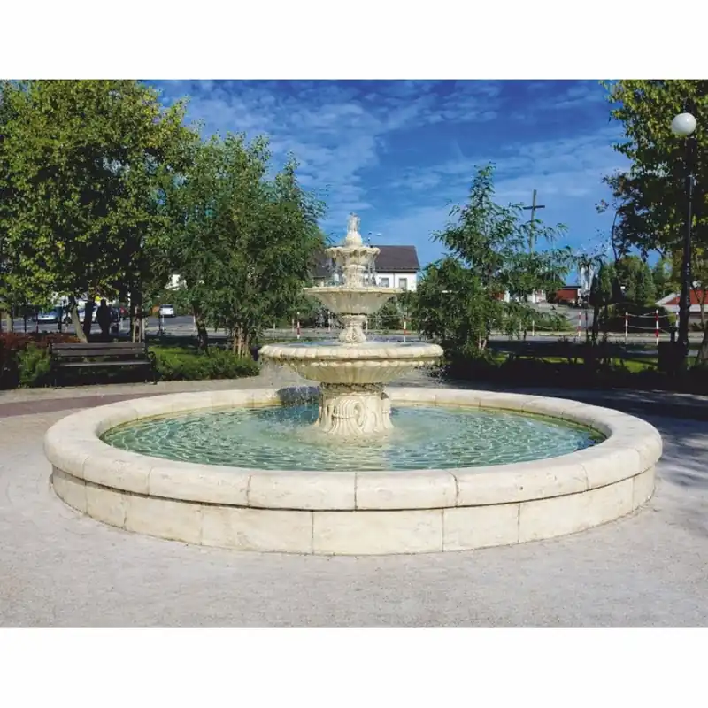 Casa Padrino fontaine de jardin baroque crème Ø 465 x H. 180 cm - Fontaine de jardin d'exception Neuheit
