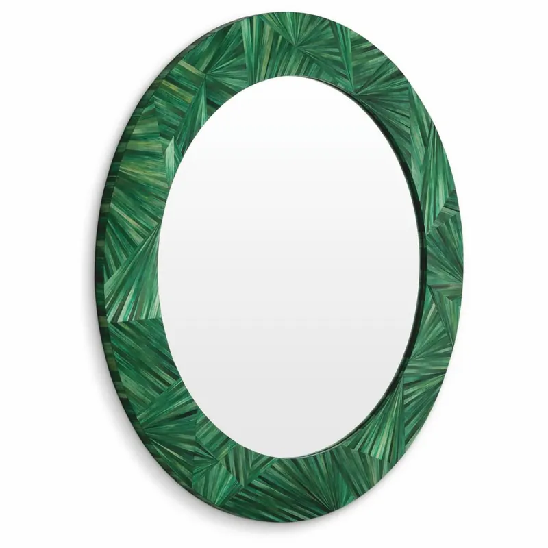 Zertifiziert Casa Padrino miroir de luxe vert Ø 120 cm - Miroir mural rond - Qualité de luxe