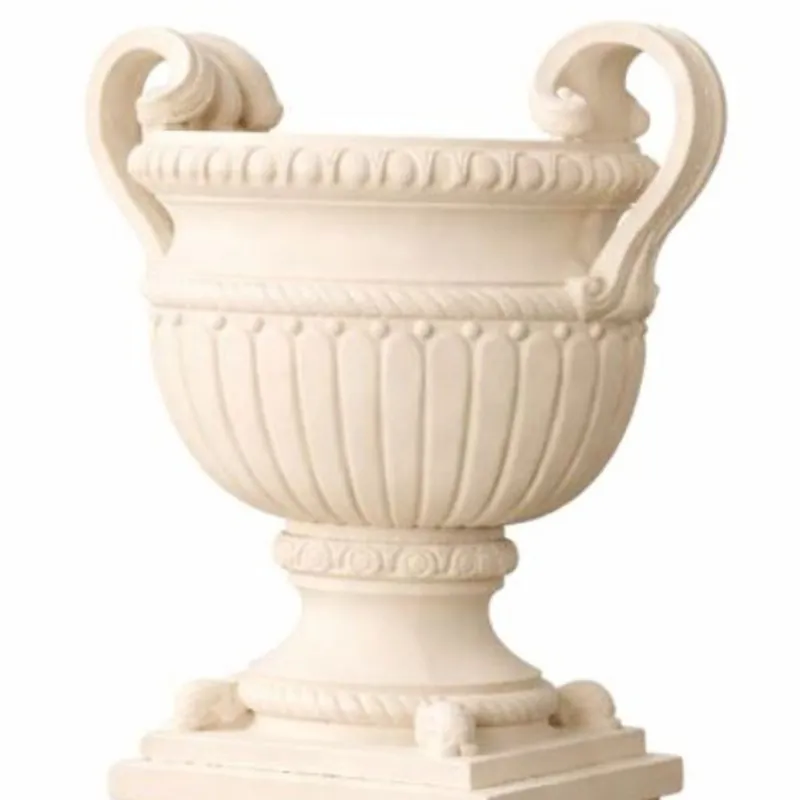 Heißes Angebot Casa Padrino pot de fleurs baroque de luxe en céramique crème Ø 72 x H. 78 cm - Décoration de jardin