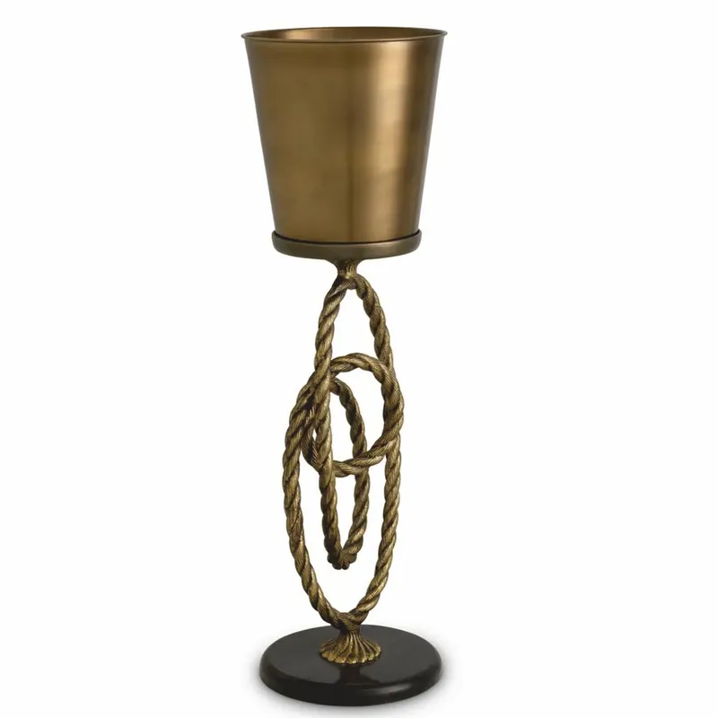 Sonderaktion Casa Padrino refroidisseur de vin de luxe avec support laiton antique / noir H. 80,5 cm