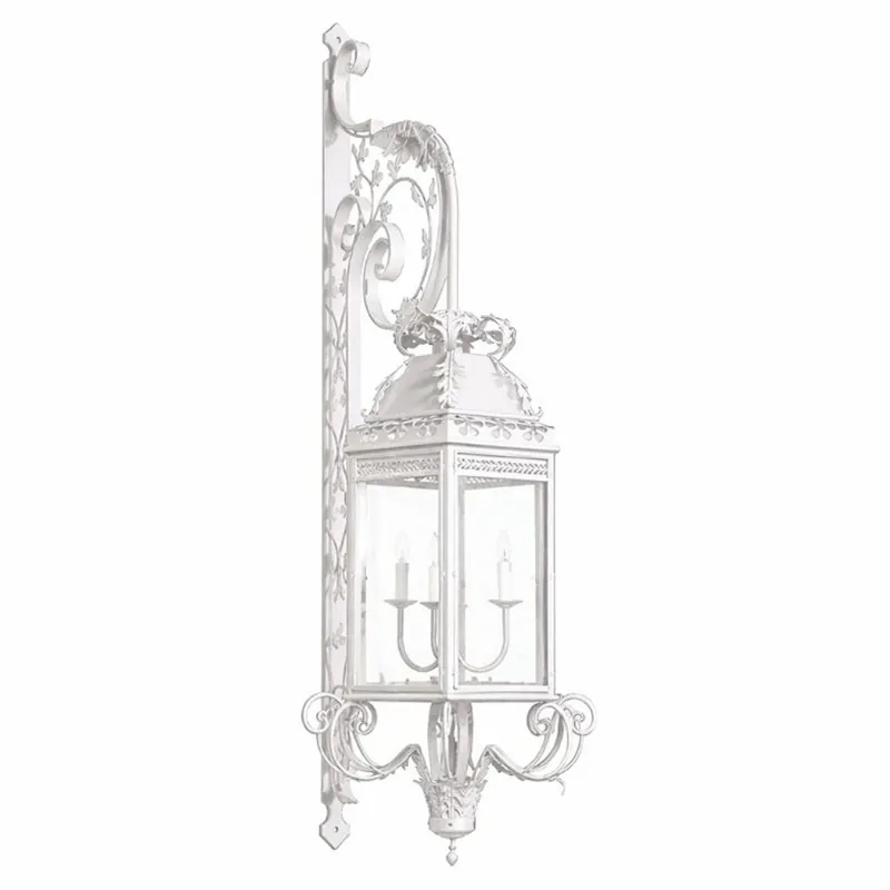 Casa Padrino applique murale d'extérieur baroque de luxe blanc H. 150 cm - Éclairage extérieur baroque Bestseller