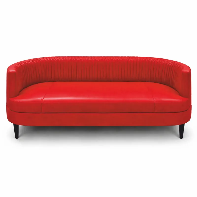 Casa Padrino canapé de luxe en cuir rouge / noir 180 cm - Meubles de salon en cuir véritable Nur Heute