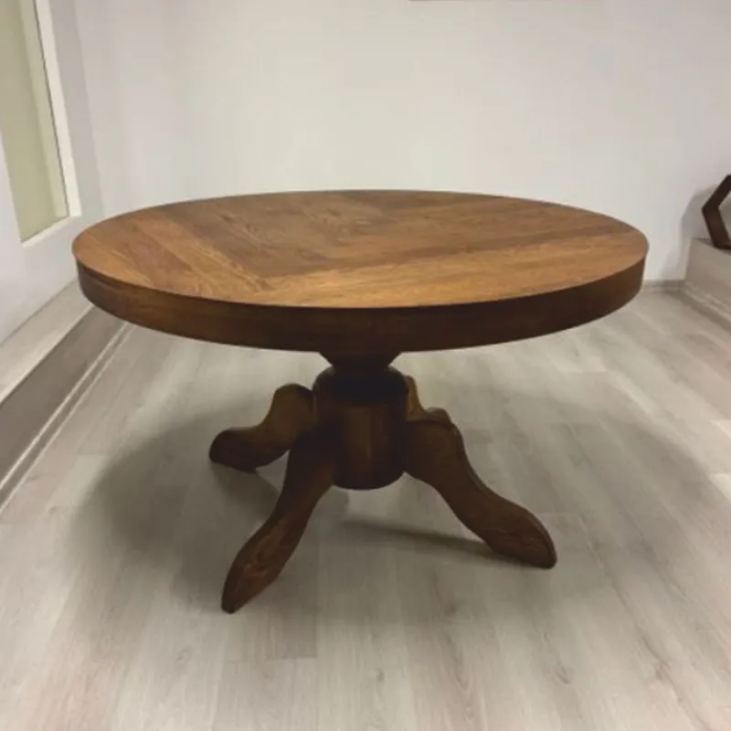 Casa Padrino table à manger ronde de style campagnard en chêne marron Ø 130 cm Neu