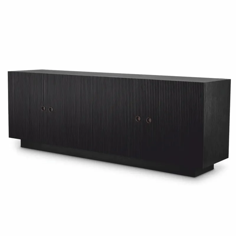 Rabatt Casa Padrino buffet de luxe noir-gris / bronze 220 cm - Meubles de luxe